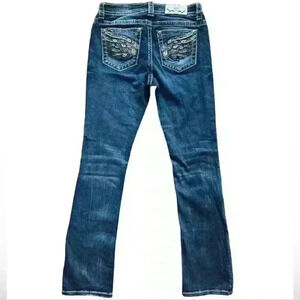 Miss Me Y2K Style Angel Wings Chloe Boot Jeans